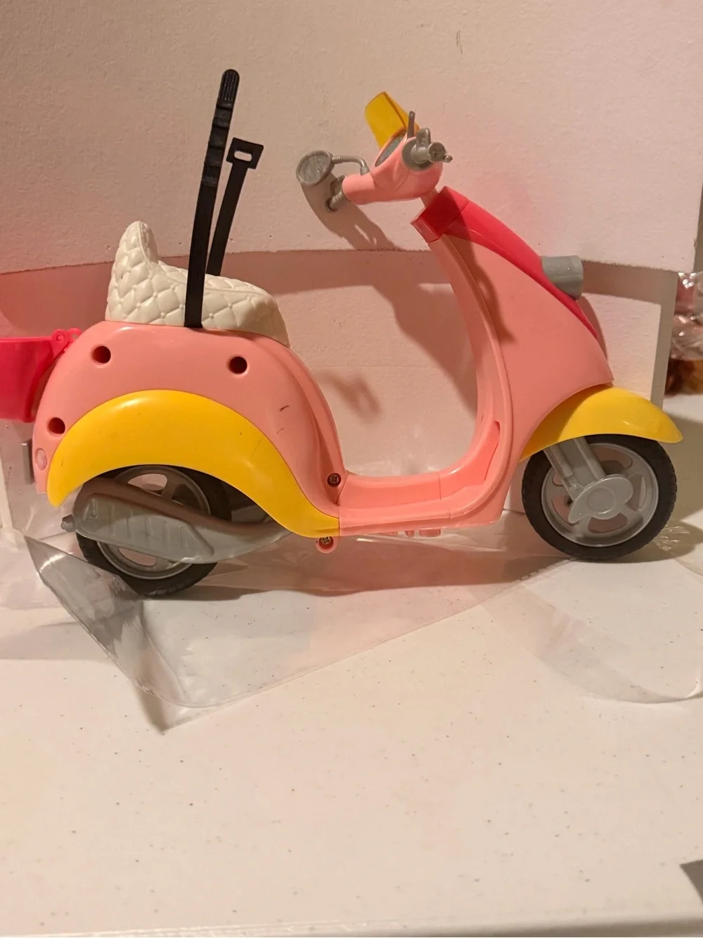 Barbie Pink and Yellow Scooter Moped Vehicle Toy - Mattel Original  Pink and Yel